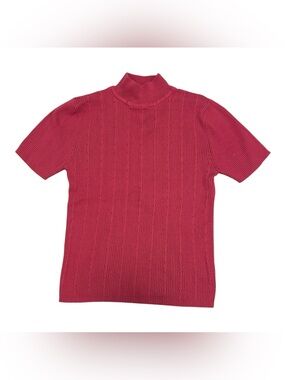 Cleo Petites Short-Sleeve Knit Mock Neck Sweater size S
